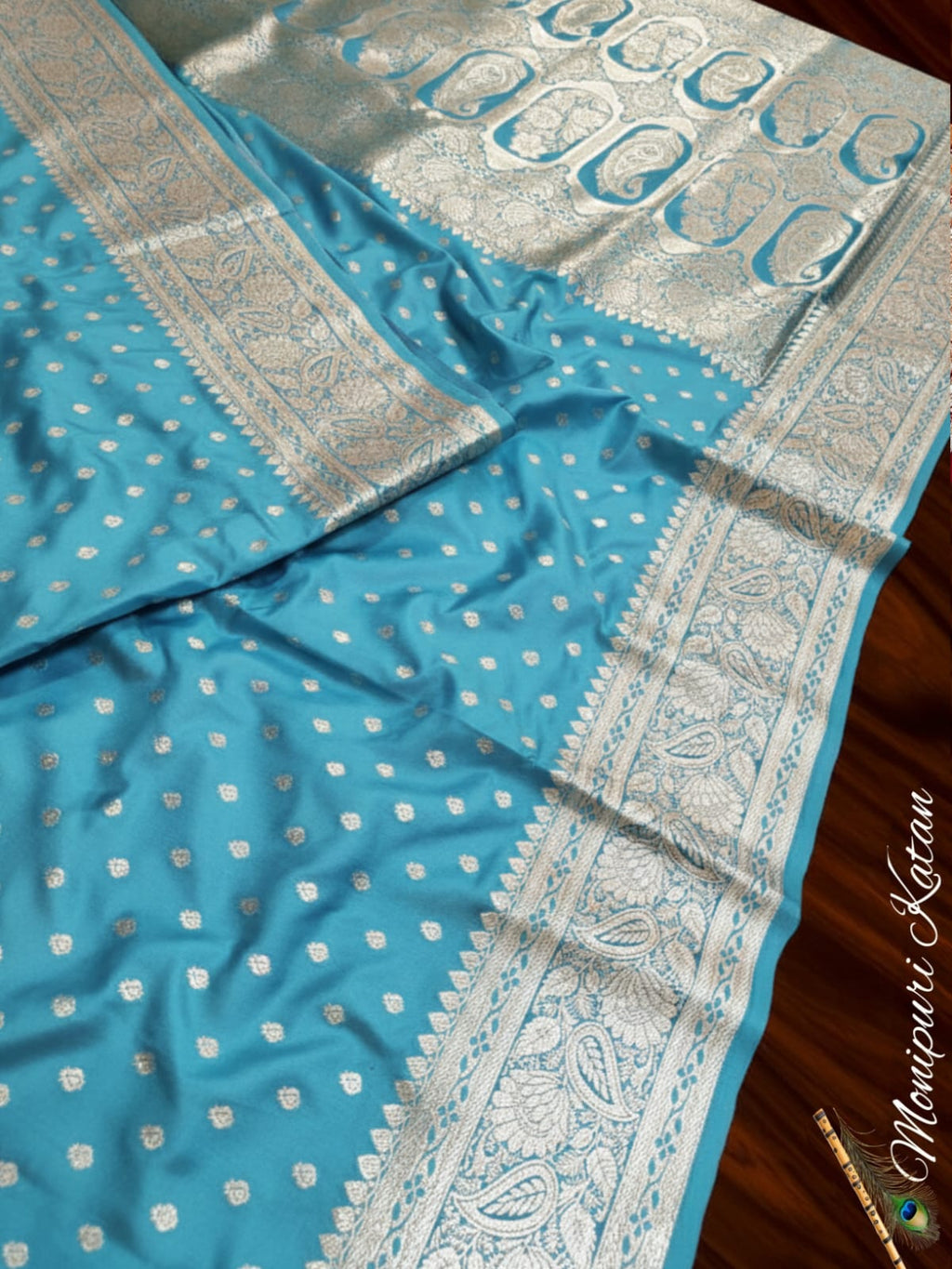 Soft and glossy pure monipuri katan silk sarees with Rich pallu and blouse