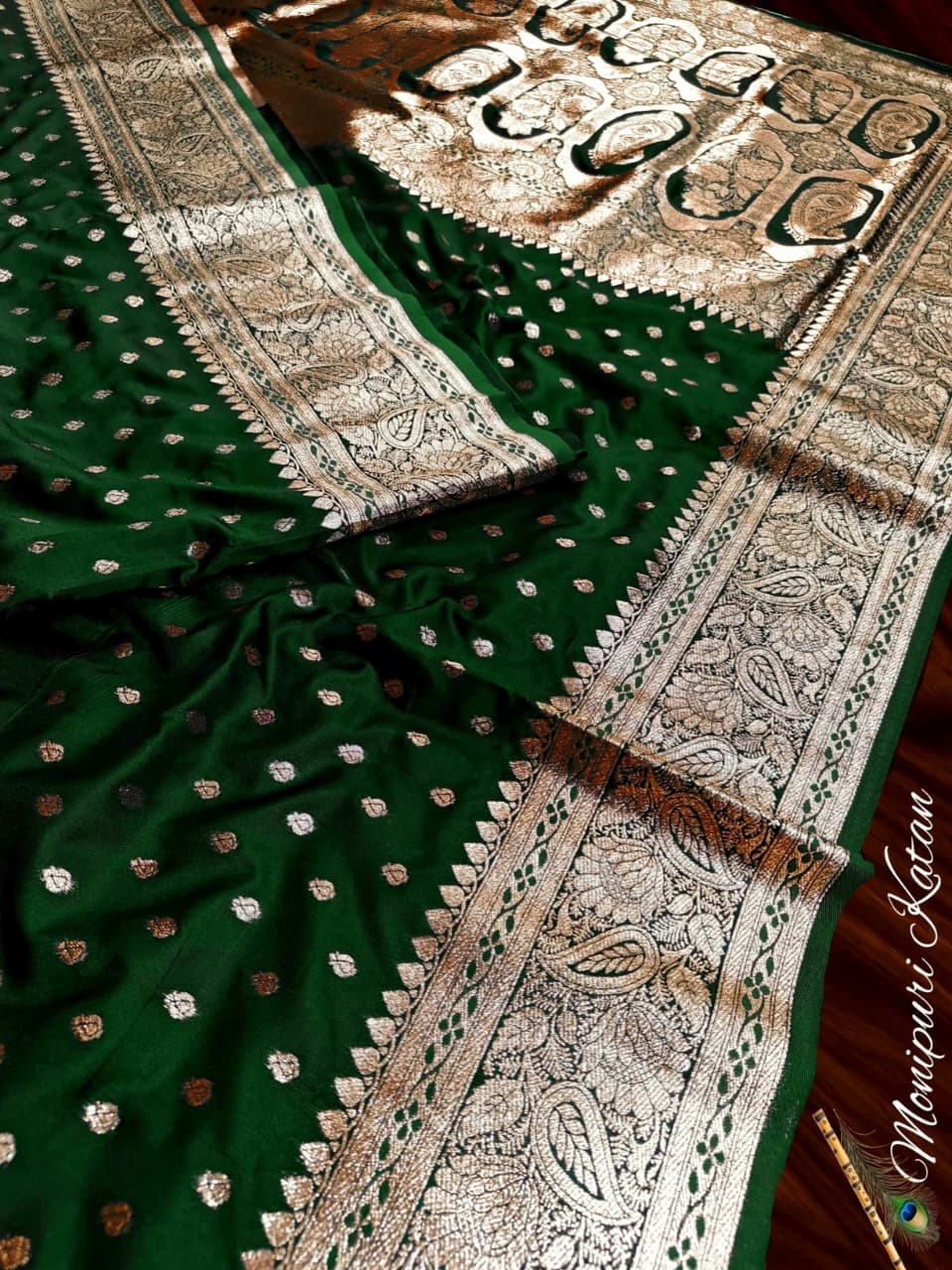 Soft and glossy pure monipuri katan silk sarees with Rich pallu and blouse