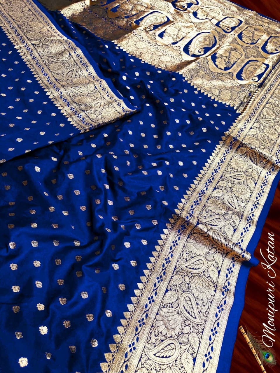 Soft and glossy pure monipuri katan silk sarees with Rich pallu and blouse