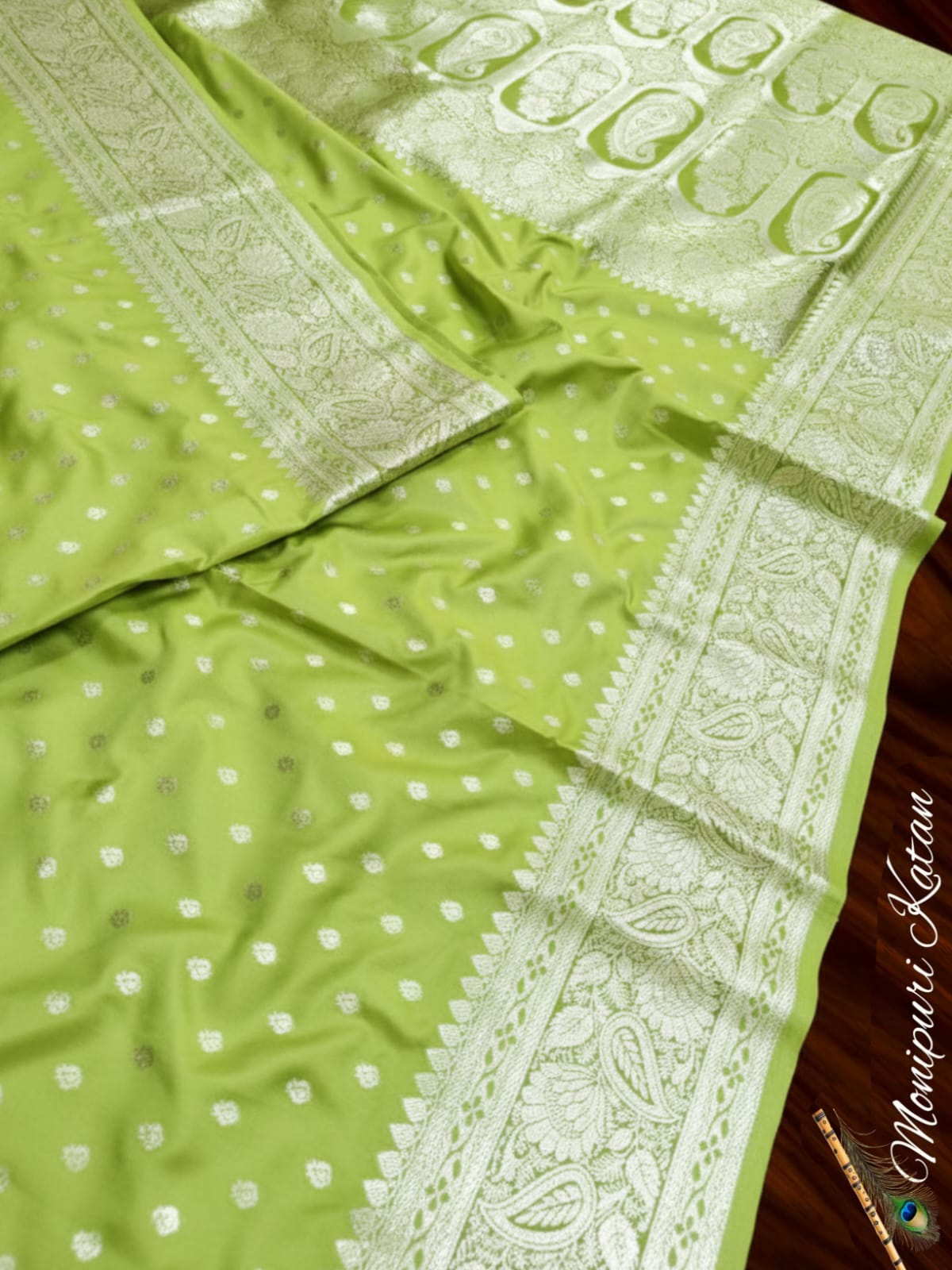 Soft and glossy pure monipuri katan silk sarees with Rich pallu and blouse