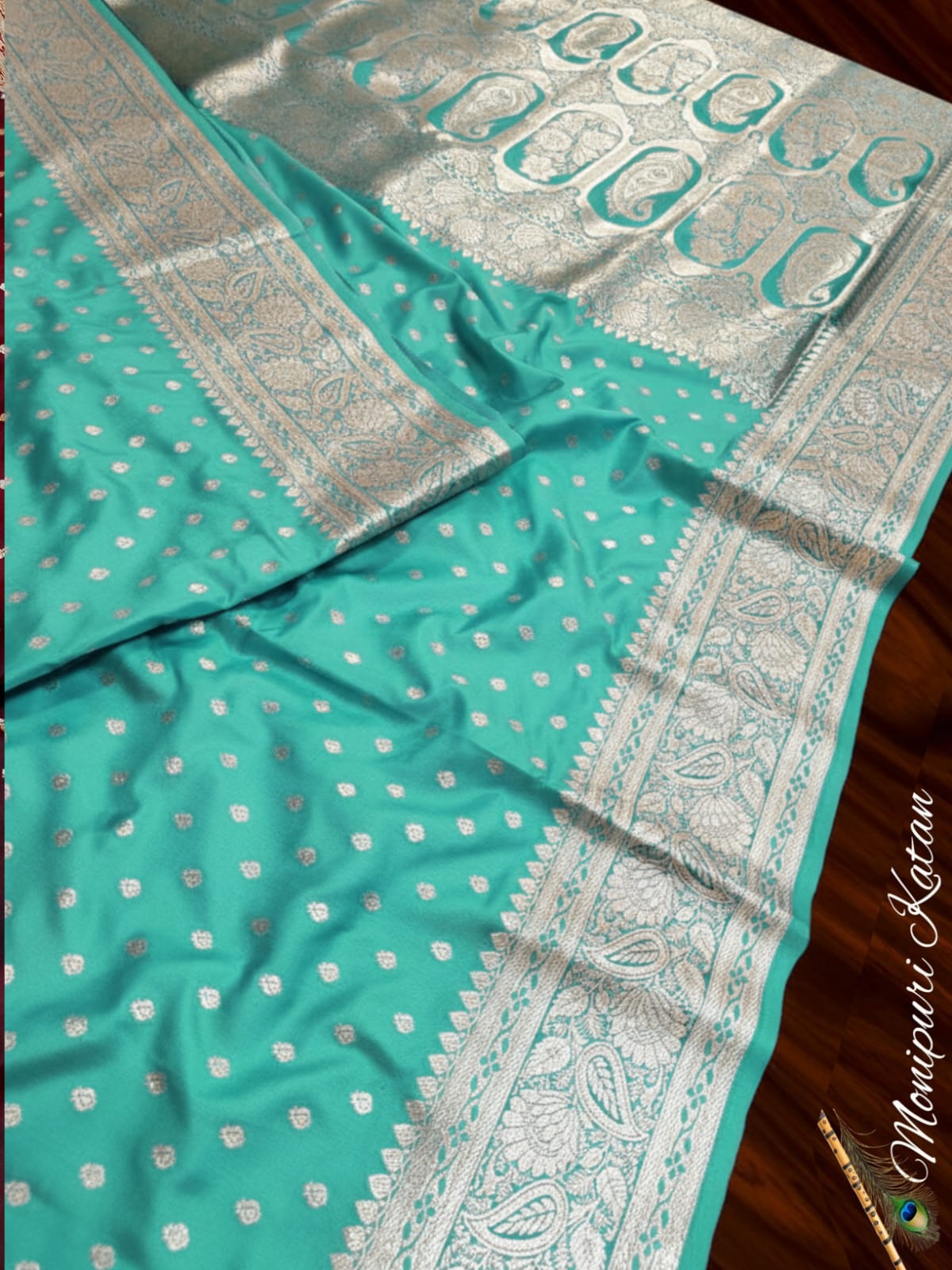 Soft and glossy pure monipuri katan silk sarees with Rich pallu and blouse