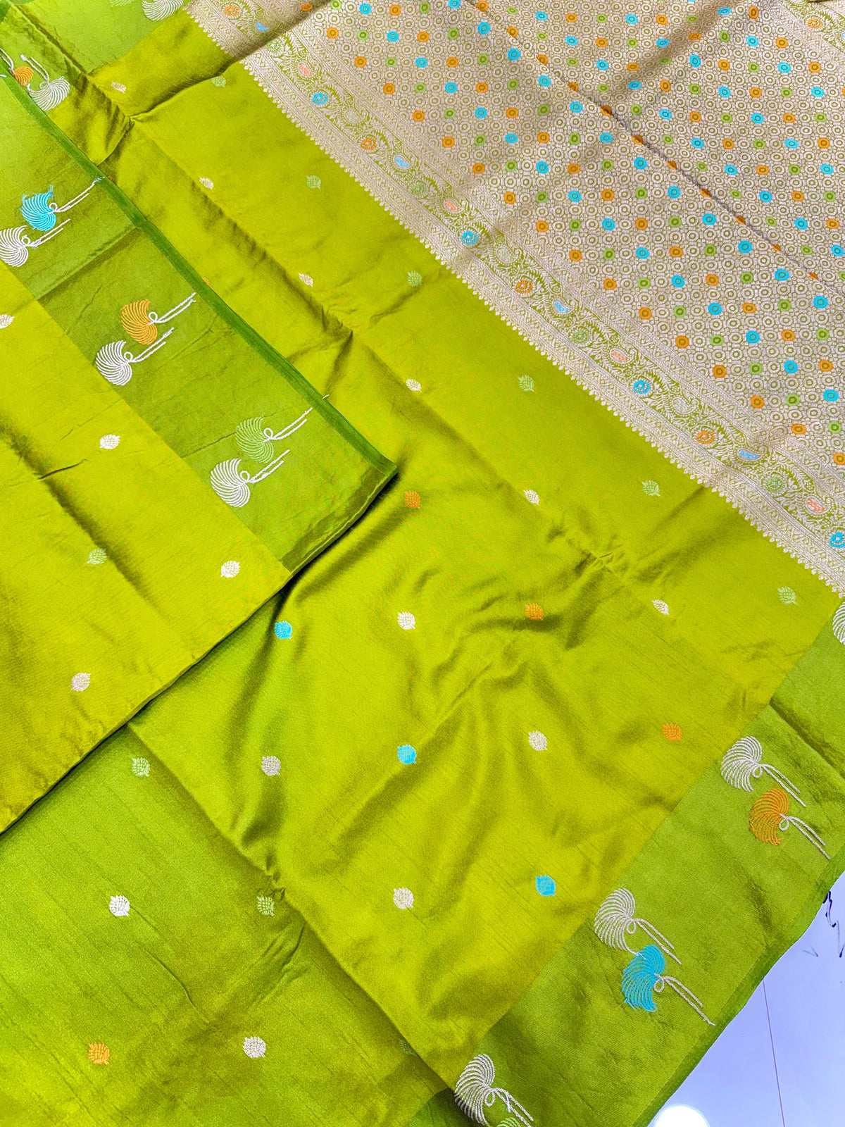 New collection semi raw mango silk sarees with blouse