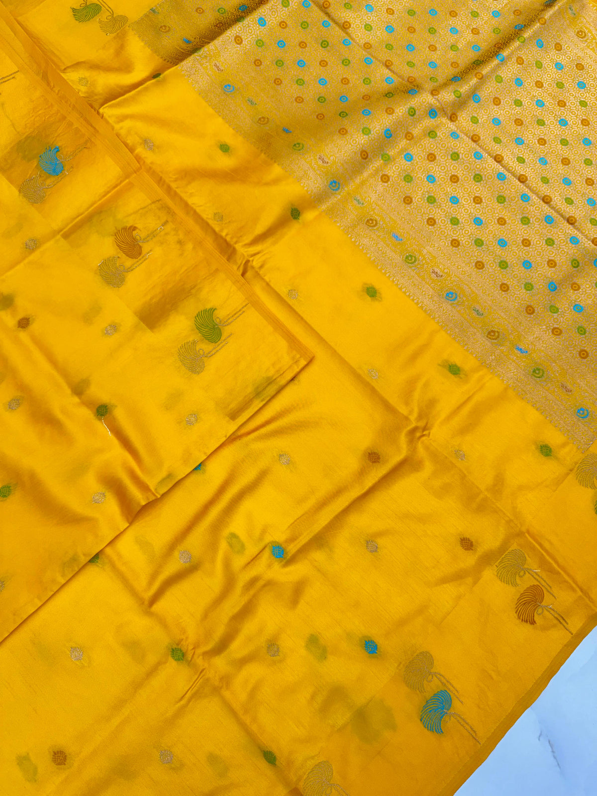 New collection semi raw mango silk sarees with blouse